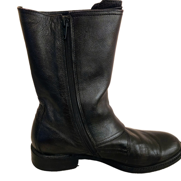Vintage Johnston & Murphy black leather moto boots Model #78-51101 size 9 main image 7